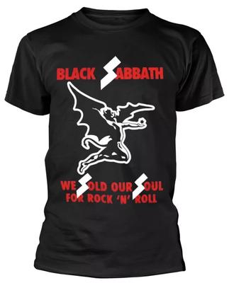 Black Sabbath Sold Our Soul T-Shirt Herren Rock and Roll Musik Klassisches T-Shirt Schwarz