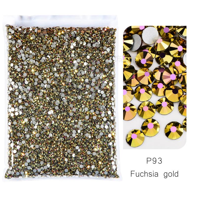 P72-180 Glass Nail Art Large Bag Flat Bottom Diamond, Silver Plated Diy Diamond Jewelry Accessories Mobile Phone Case Rhinestone Accessories