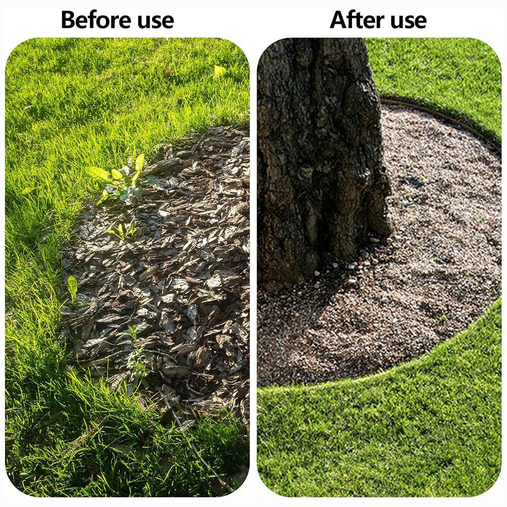 Half Moon Edger with Handle Manual Saw Tooth Step Edging Shovel for Grass Lawn Trimming Garden Or Si