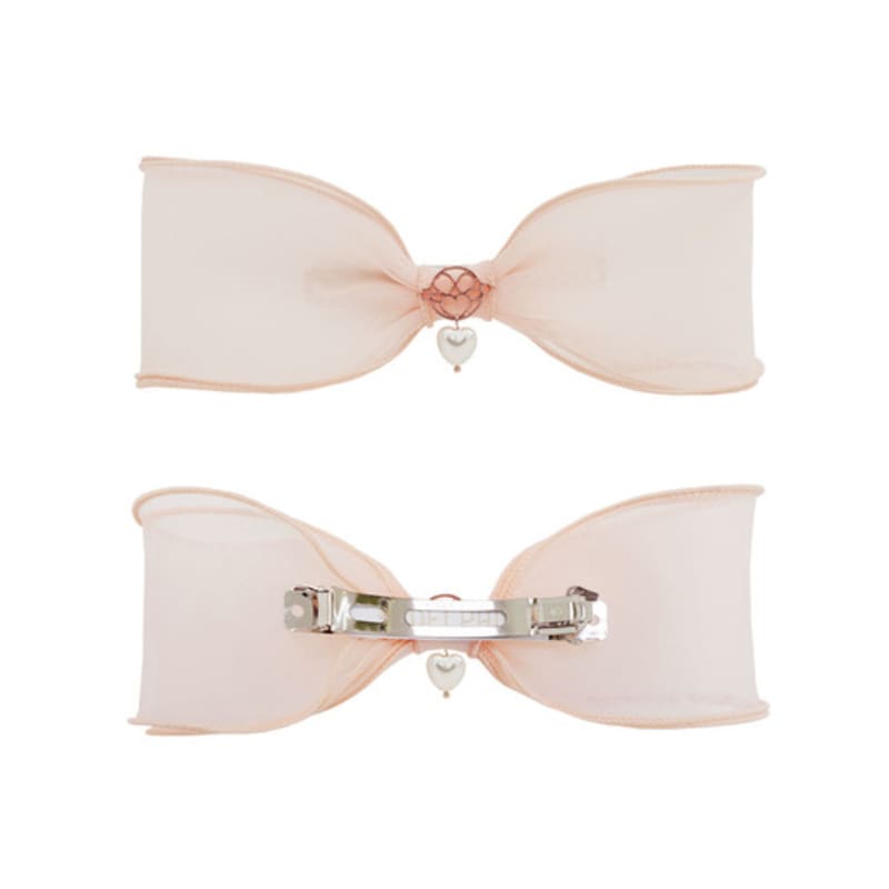 DELPHIN Mesh Ruffle Ribbon Pin (Light Pink)