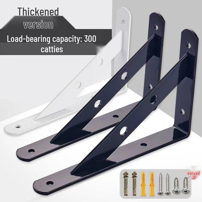 Wall-mounted Triangle Iron Bracket: Right Angle Shelf Support and Load-bearing Storage