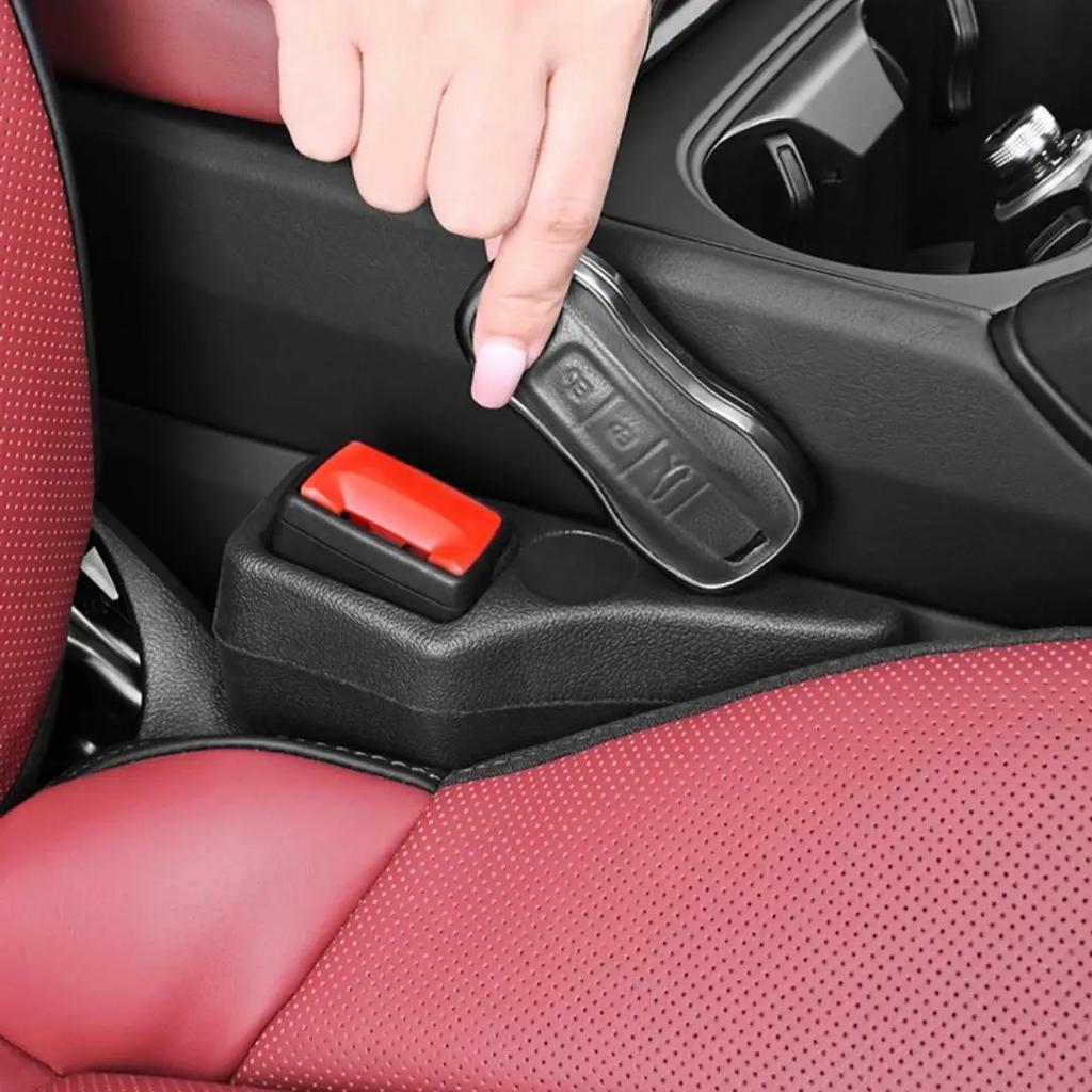 A pair of car seat belt groove protection covers - seat gap plugs to prevent items from falling off, car interior accessories