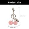 Elegant Crystal Cherrys Shaped Keychain Stylish Woven Charm Pendant Accessory for Fashionable Women Ladies Daily Use