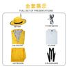 Movie Jim Carrey Cosplay Costume Mask Role Playing Yellow Uniform Suit with Hat Green Mask Halloween Carnival Masquerade Dress