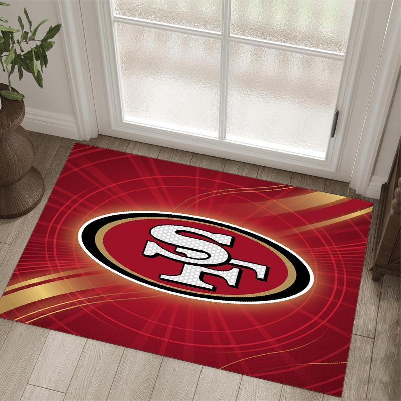 San Francisco 49ers Design Kristall Samt Teppich Gemütlich Nicht?Rutschfester Teppich mit Aufdruck für Schlafzimmer Wohnzimmer Eingang