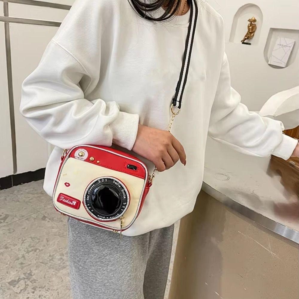 

Small Bag Camera Shoulder Bag PU PU Messenger Bag Portable Funny Box Bag Wedding червоний