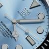HYAKUICHI 101 No.7R-IB Hyakuichi Ceramic Bezel Dive Watch, Mechanical, No Date, Ice Blue, Hack Function