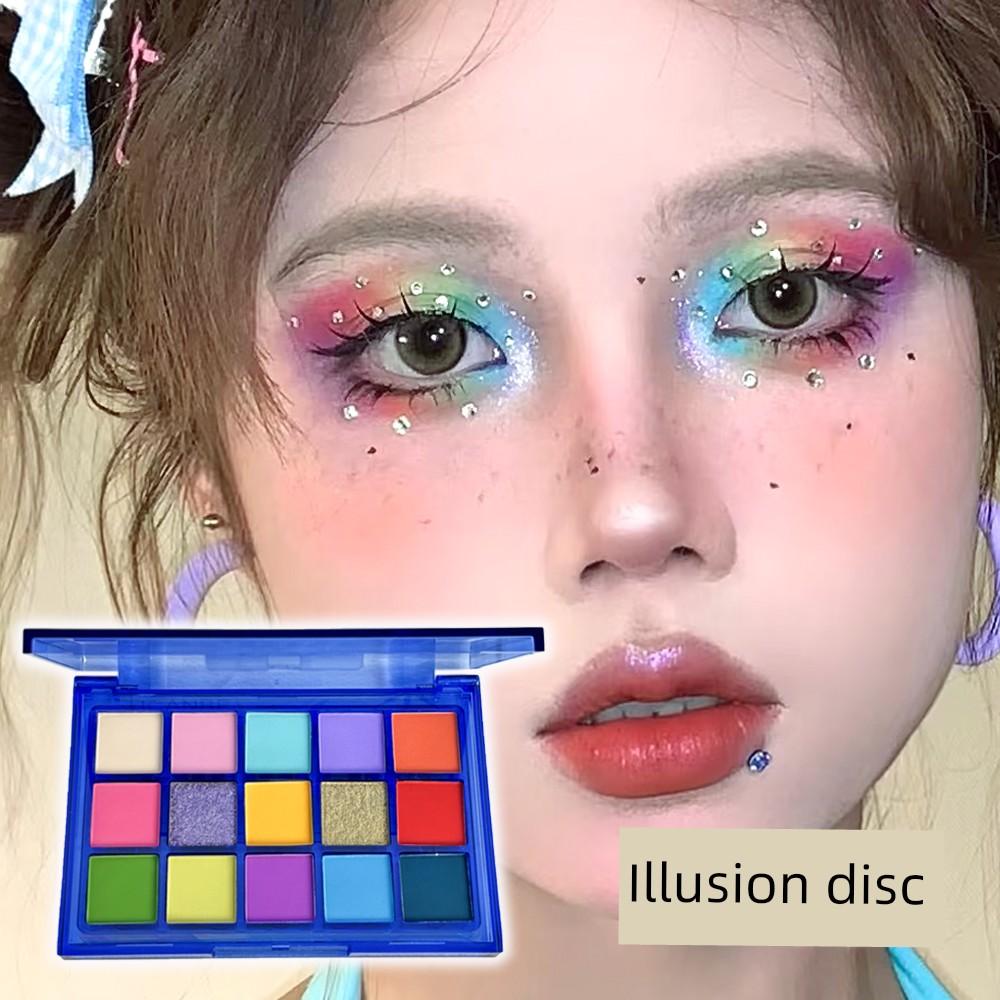 Ucanbe15 Color Eye Shadow Girdling Plate Purple Green Black Gold Pearlescent Flash Cut-off Play Makeup Smoky Makeup