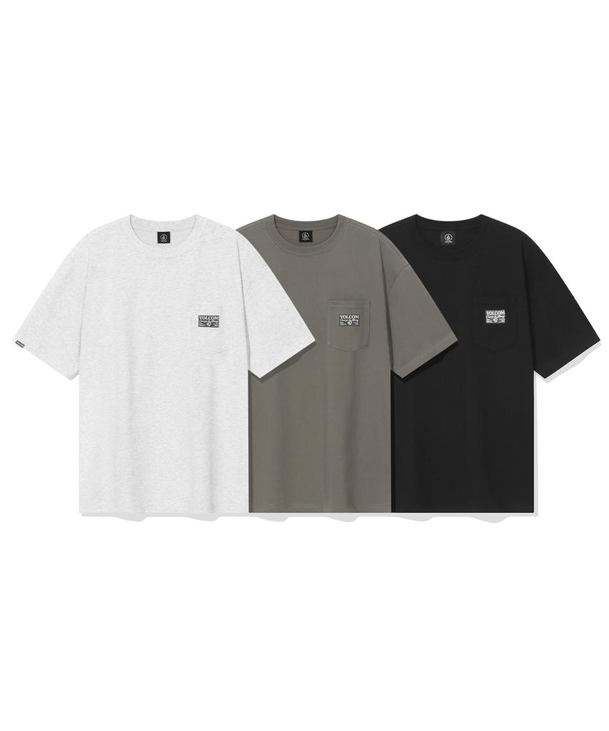 VOLCOM Camp Stoney Pocket Oversized Short Sleeve Tee (Black)