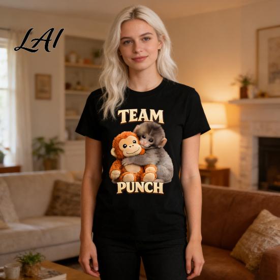 The Monkey Punch T-shirt T-Shirt Short Sleeve Round Neck Casual Tee Cute