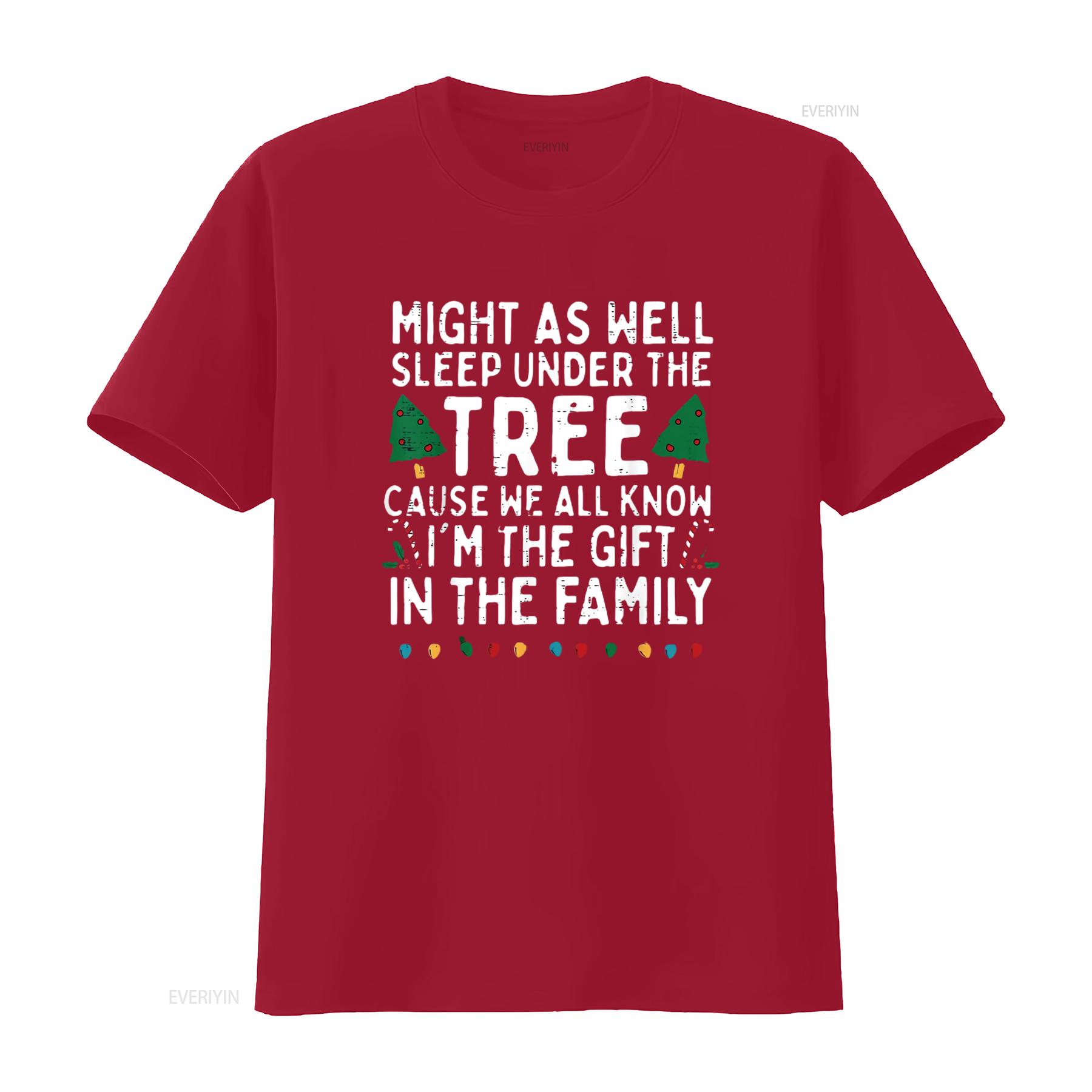 Womens Might As Well Sleep Under The Tree Funny Christmas Pajama T Shirt Black 4X Large vintage Washed Comfortable streetwear S