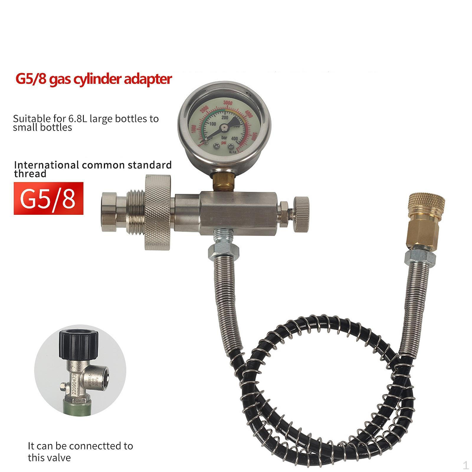 

Адаптер для зарядки заправної станції. Пляшка для наповнення циліндра з манометром Водні види спорту Half Meter Hose