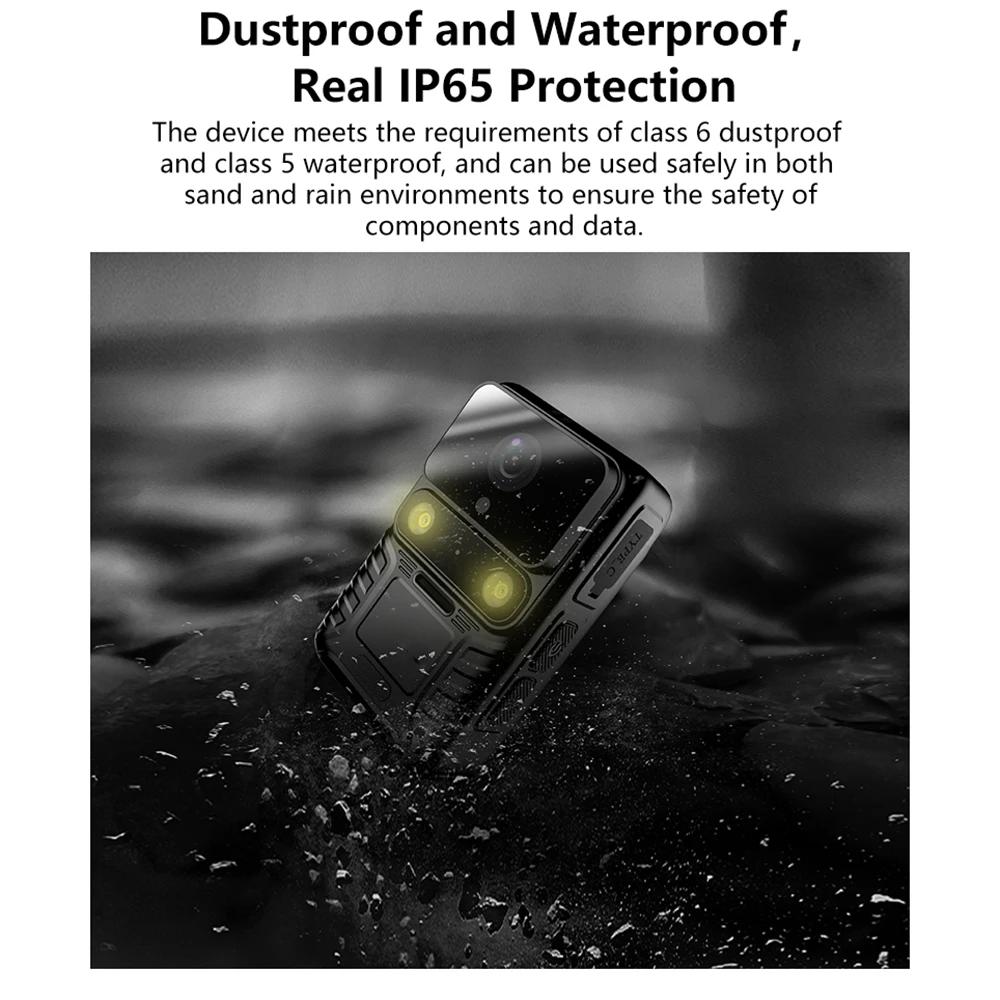 4K Wearable Body Camera, WiFi Action Camera, Night Vision, Waterproof, 2.0-inch IPS Touchscreen