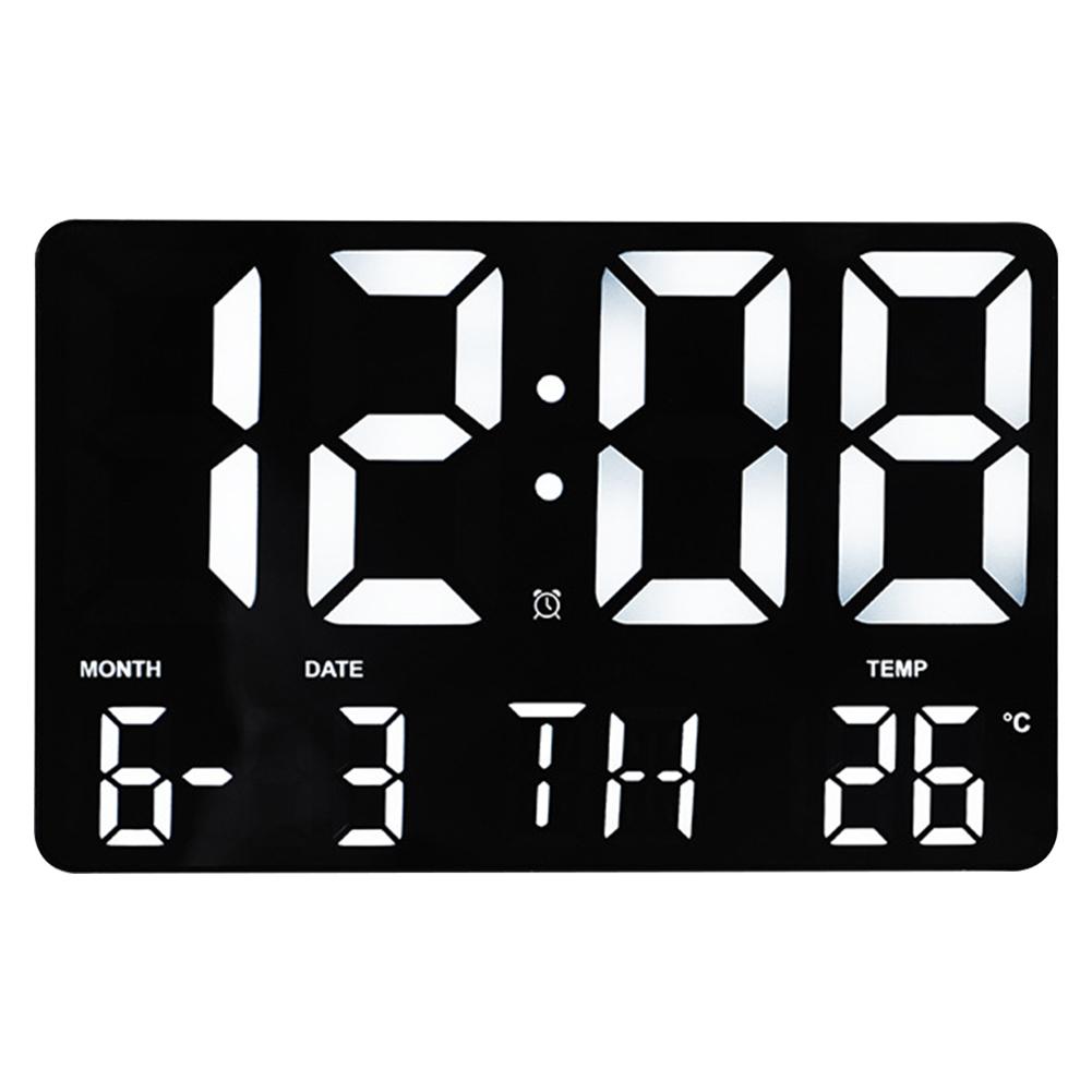 

Цифровой будильник со светодиодным настольным будильником, отображением температуры/даты, многофункциональные часы с пультом дистанционного управления, 4-ступенчатая регулировка яркости для студентов чёрный