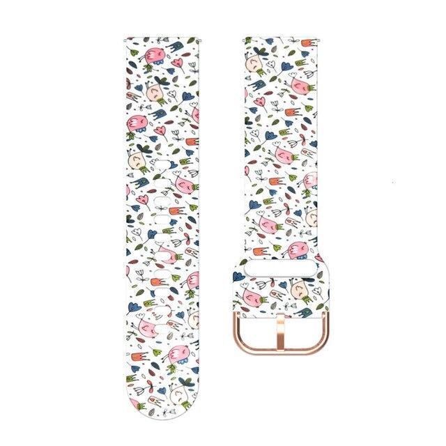 20mm 22mm Silicone Strap For Samsung Galaxy Watch Gear S3 Active 2 Graffiti Style Strap For Garmin Watch Moto 360 HuaMi Amazfit Bip Huawei Watch Band