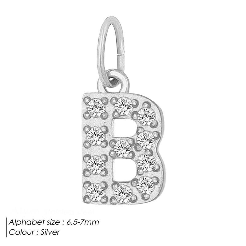 Europäischer & Amerikanischer Vollpavé Diamant Edelstahl Buchstabenanhänger mit DIY Zirkon Halskette & Armband Optionen