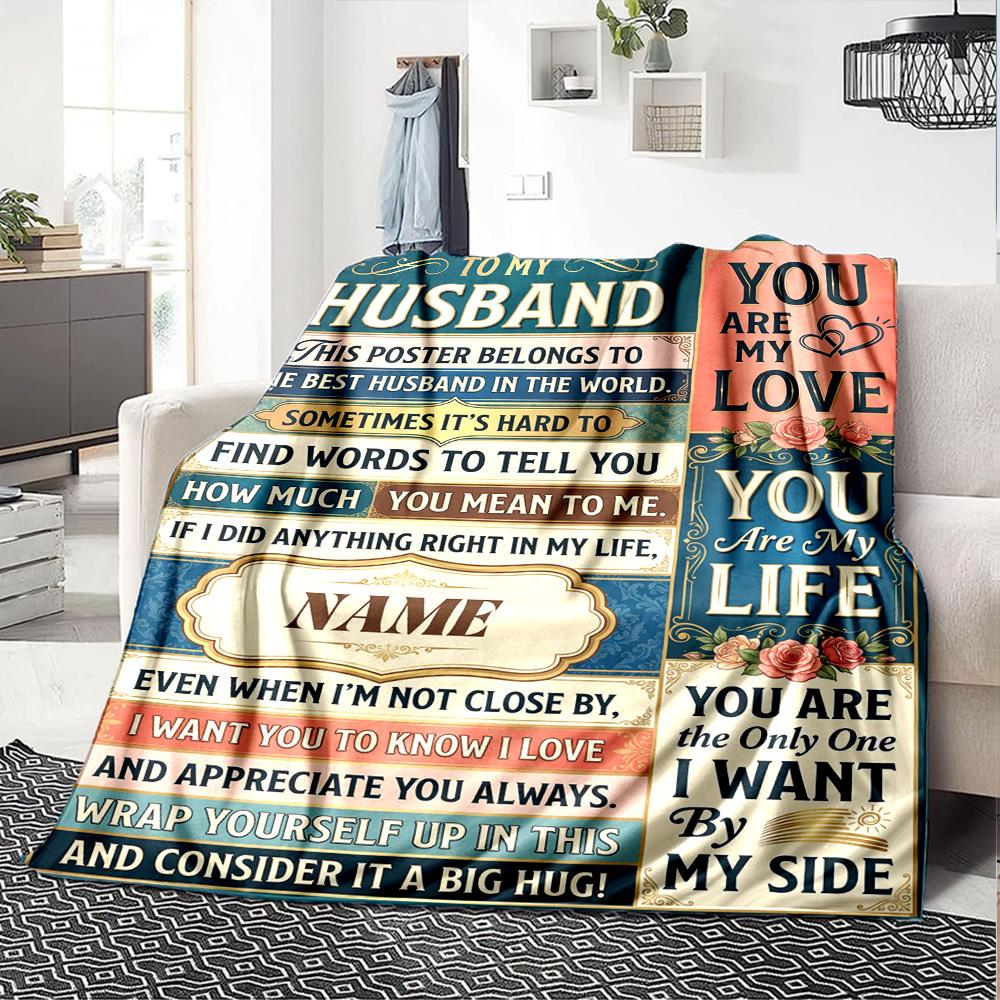 Love And Appreciation Customized Name Birthday Plush Blanket Suitable For Both Men And Women Digital Printing Fantasy Theme All Seasons Traditional