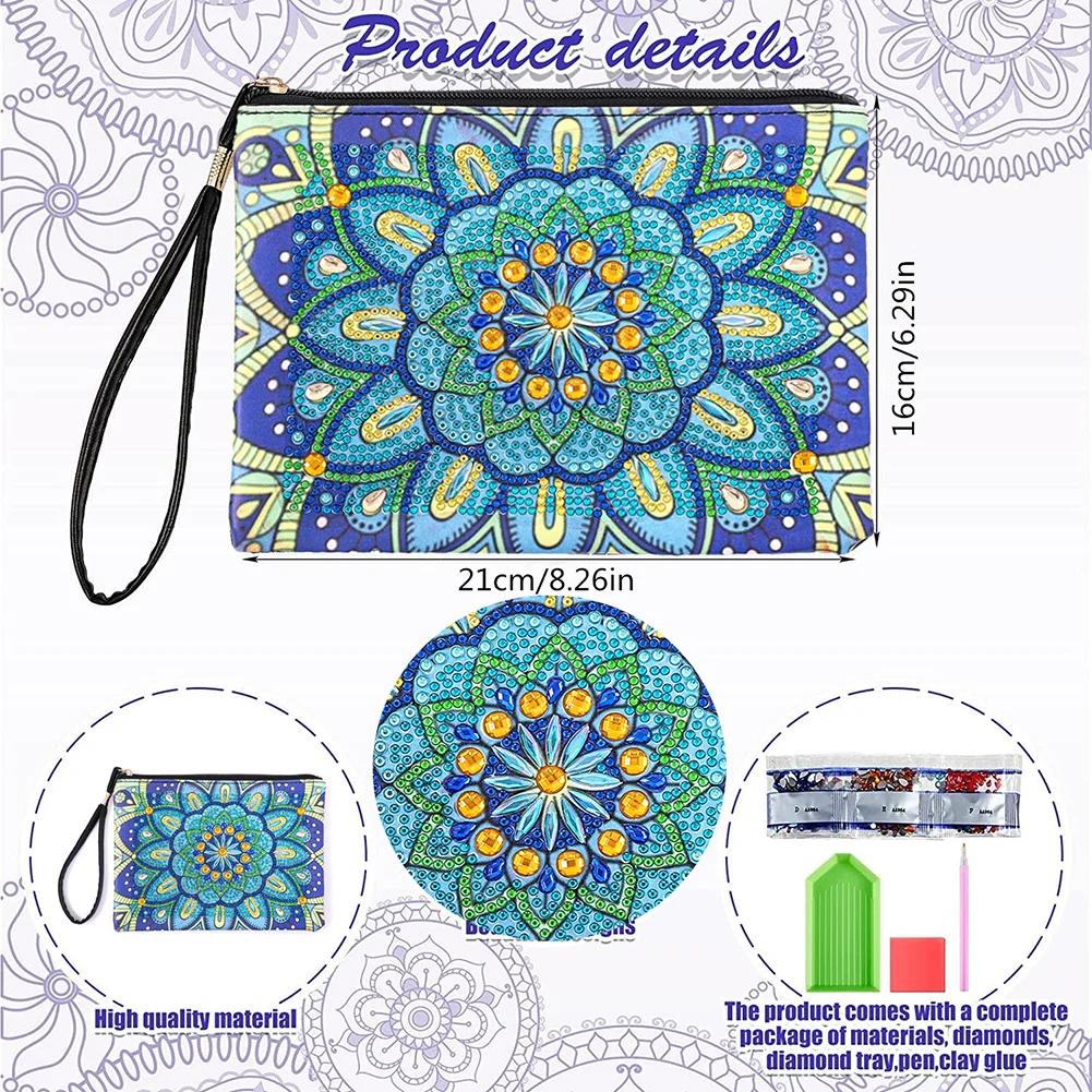 DIY Special Diamond Painting Pouch Peafowl Butterfly Flower Leather Chain Bags Women Storage Bag Diamond Embroidery Wallet Pouch