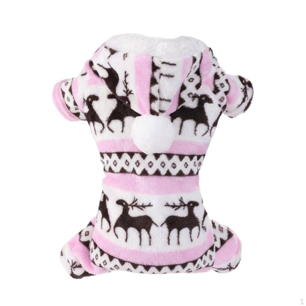 Warm Fleece Pet Sweater Super Soft Holiday Pajamas Festive Puppy Jacket for Cat