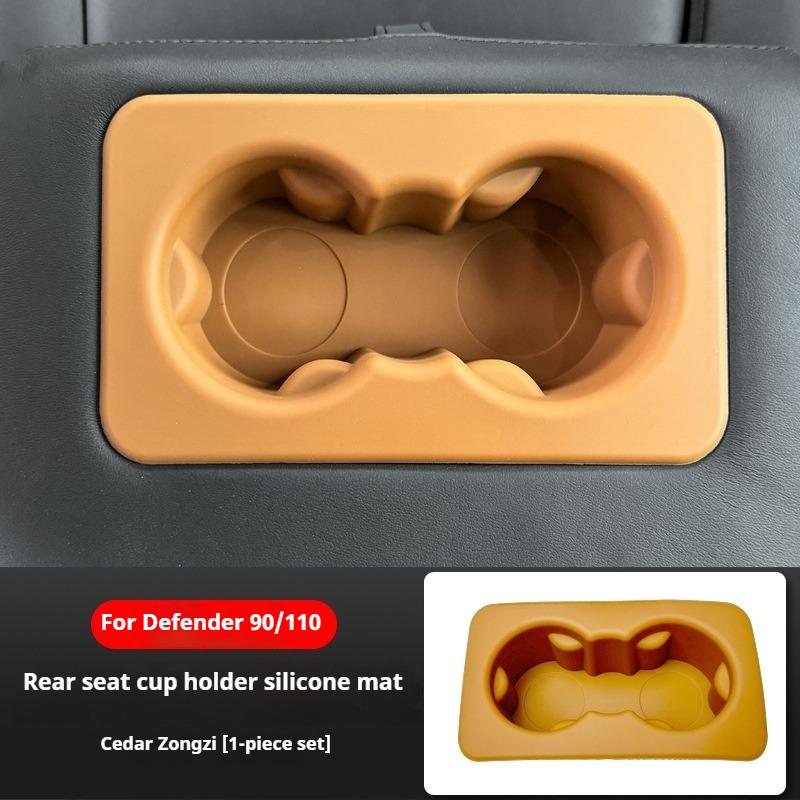 For Land Rover Defender 90 110 2025 Car Central Console Silicone Wireless Charging Pad Water Cup Holder Rear Armrest Cup Coaster