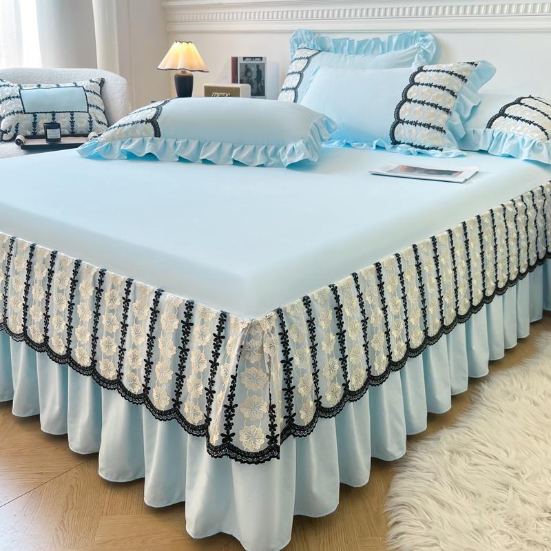 Lace Princess Floor-Length Bed Sheet with Ruffled Hem