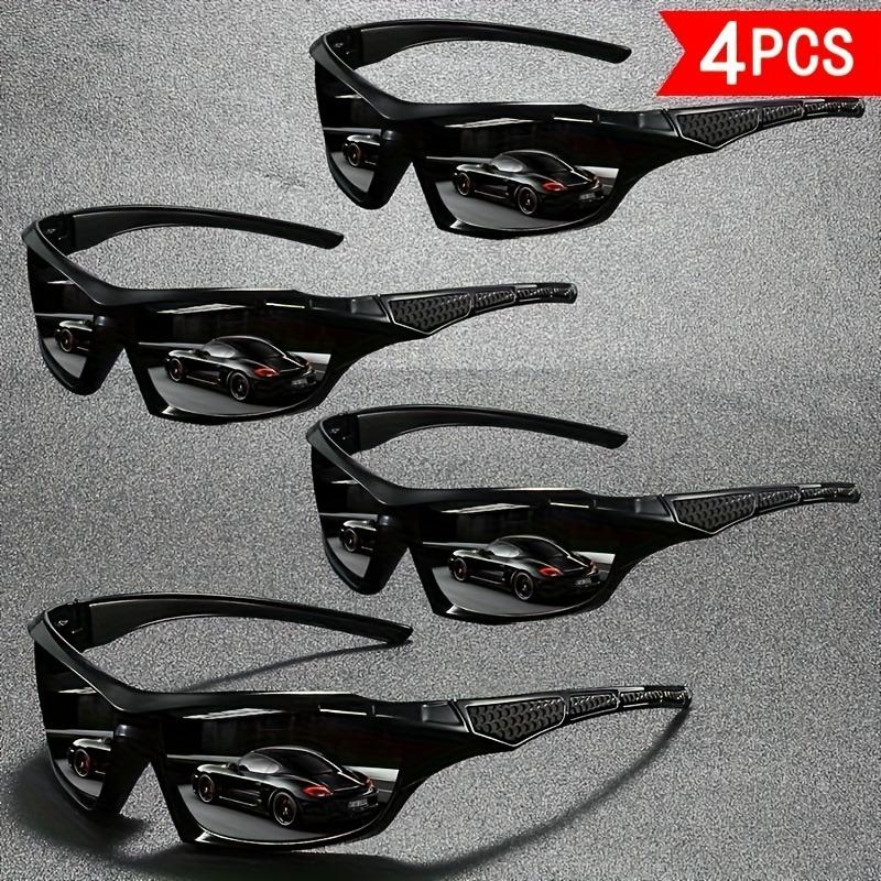 4PCS Unisex Sports Fashion Glasses with Mirror Finish and UV Protection