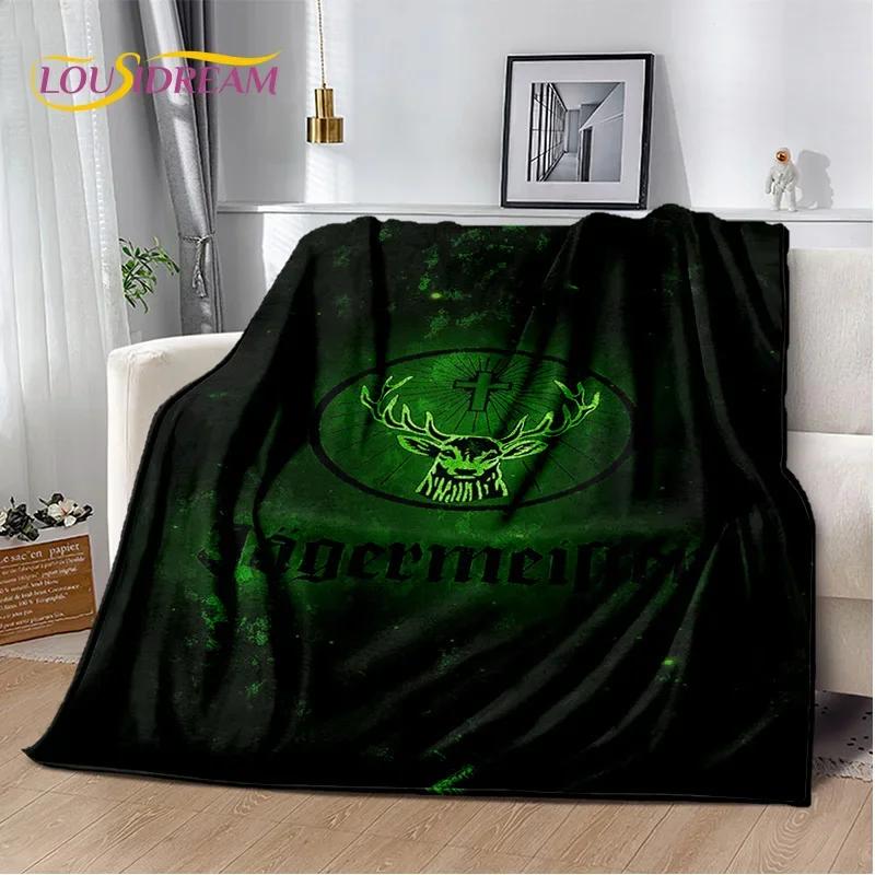 3D German Jaegermeister Logo Elk Soft Flannel Blanket for Beds Bedroom Sofa Picnic,Throw Blanket for Cover Outdoors Leisure Gift