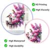 Serene Purple Floral Perched Bird Window Sticker Self-Adhesive Removable Living Room Bedroom Kitchen Office Home Decor Art