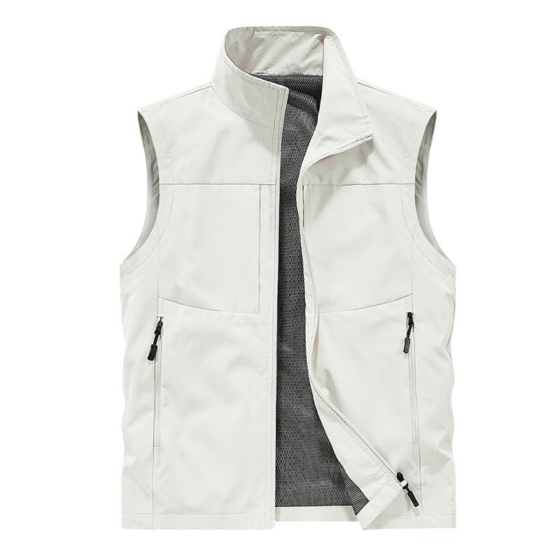 2025 Men Waistcoat Leisure Solid Sleeveless Jacket Young Middle-Aged Photography Fishing Casual Vest Male Summer Vests