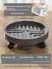 Tempered Mobile Flower Pot Tray with Wheels and Drawer – Round Base, Water-Receiving Tray for Potted Plants