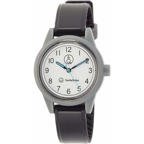 

Q&Q SmileSolar (Q&Q Smile Solar) Женские аналоговые часы на солнечной батарее с водонепроницаемым уретановым ремешком, RP01-012, Белые и черные