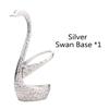 Stainless Steel Swan Base Holder with 3 Dessert Forks Coffee Spoons Set Tableware Home Decor Swan Base Holder Fruit Forks Set