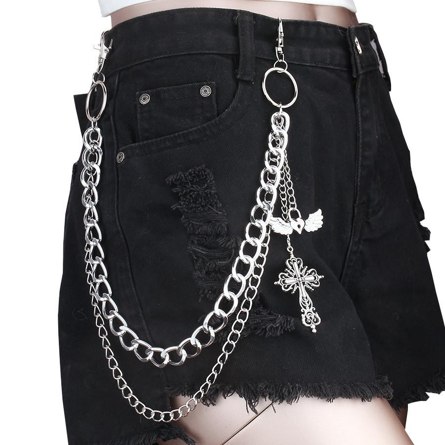 Metal Cross Heart Wing Body Chain With Lobster Clasp For Unisex Adults