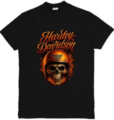 T-shirt Grafica Unisex Ispirata a Harley-Davidson Grafica Aquila Teschio S-3XL