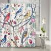 1pcs Chinese Classical Floral Elegant Flower and Bird Painting Shower Curtain Decorative Printed Shower Curtain Polyester Fabric