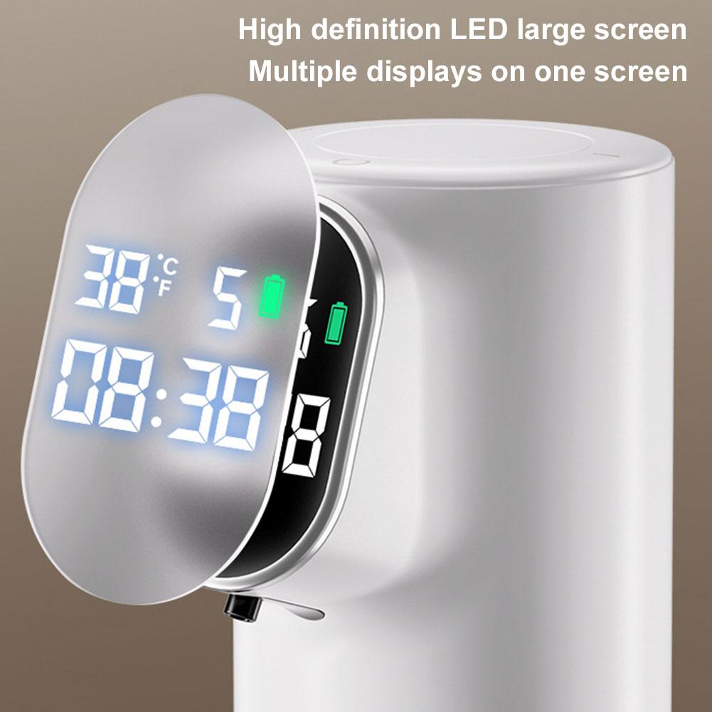 Automatic LED Liquid Foam Soap Dispenser 5 Adjustable Levels Touchless Hand Soap Dispenser Wall Mounted for Bathroom and Kitchen
