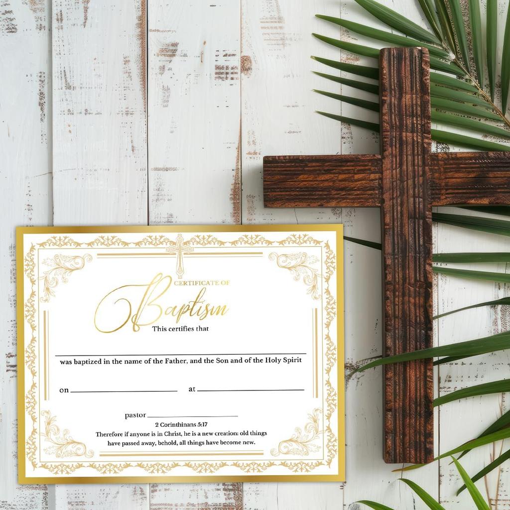 25 PCS Baptism Certificates for Church, Baby Dedication Certificate Paper, Baby Dedication Christening Gifts for Girls Boys,Baptismal Certificates