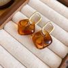 Maillard Gradient Rhombus Ear Cuff: Retro, Stylish, Personalized Earrings for Women