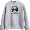 2024 ALASA Cotton Crew Neck Sweatshirt - European & American Popular Print, Casual & Versatile Loose Fit Top