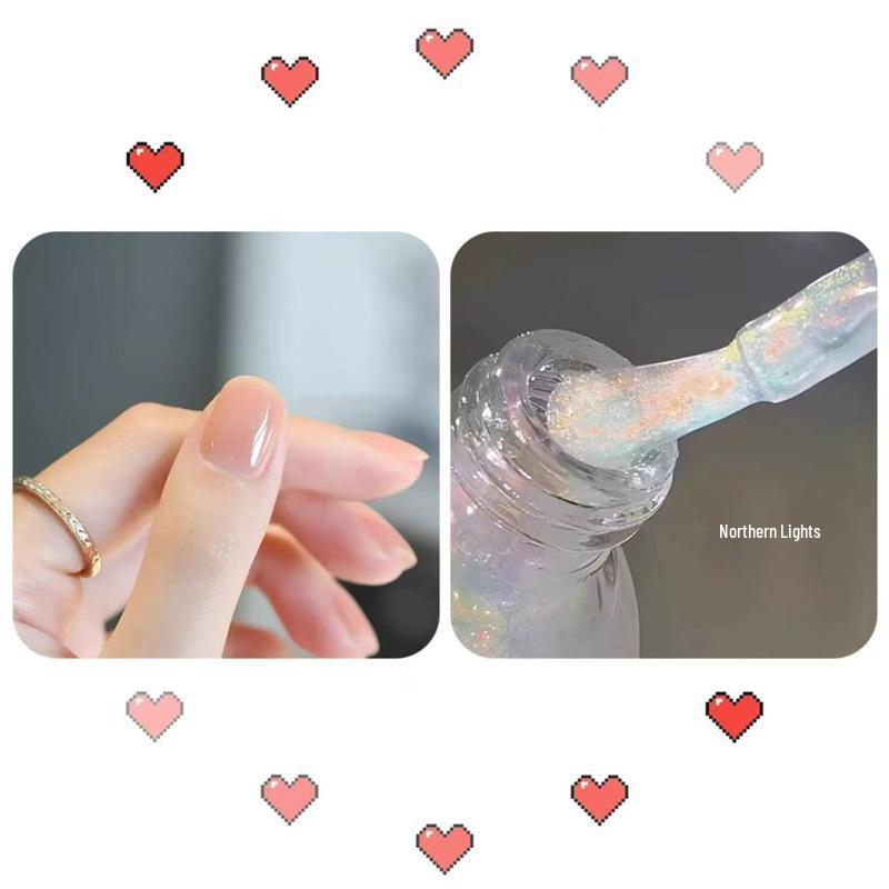 Peelable Odorless Water-based Nail Polish - Quick-drying, No-bake, Ice-clear Solid Nude Color for Students