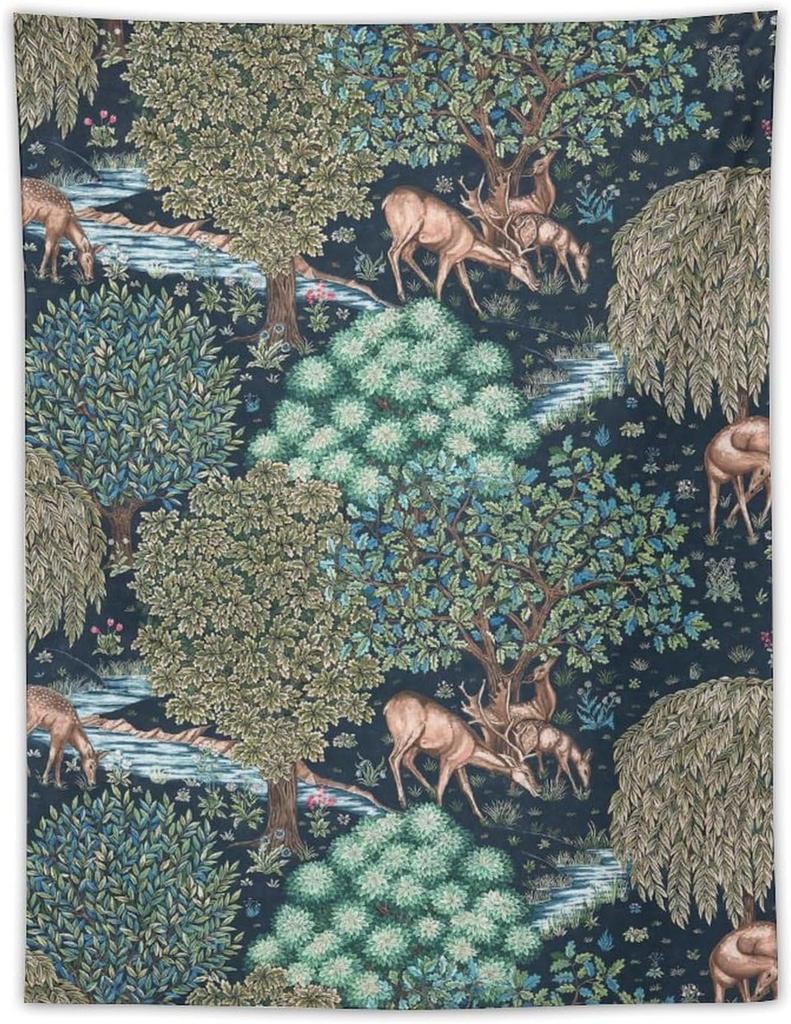 Tree of Life Tapestry Wall HangingMedieval Classic Vintage Flowers Pattern Modern Wall Art DecorRetro Floral Home Decoration