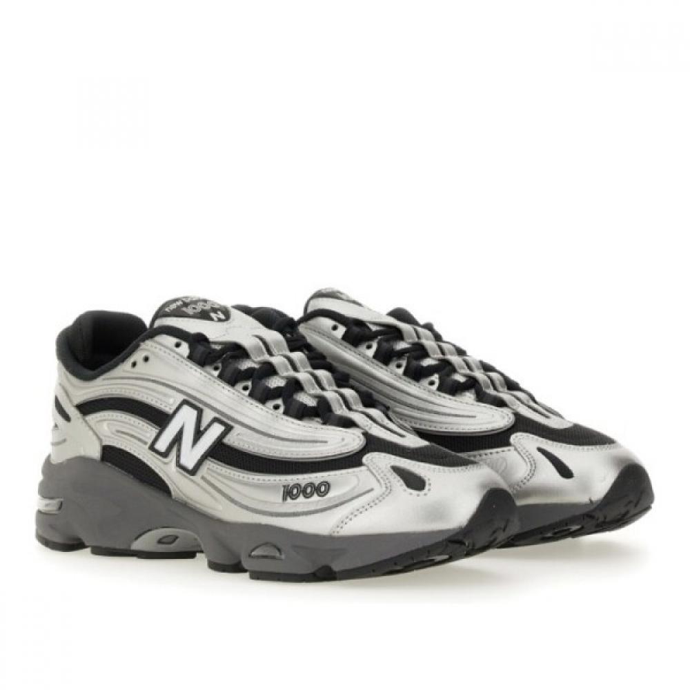 New Balance Silver Color Black Accent Lace Up Low Top Sneakers M1000egr Silverm