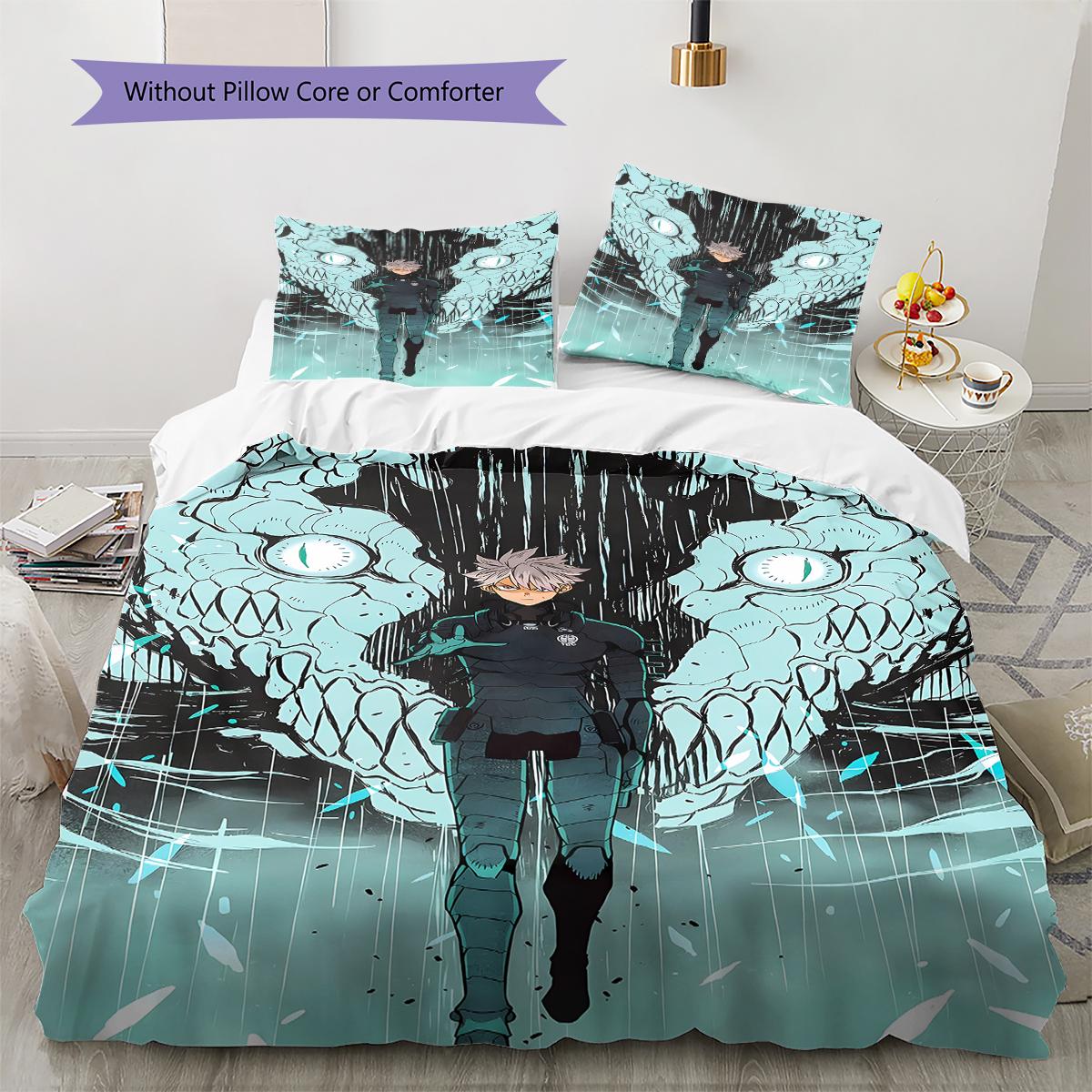 

Kaiju No. 8 Pattern Bedding,Quilt Set Quilt Cover Pillowcase Home Birthday Gift (1 * duvet cover + 2 * pillowcase, without core) 135x200cm