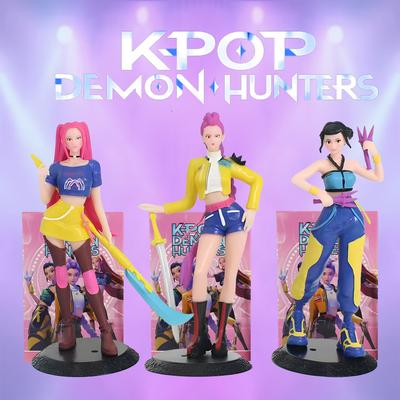 K-Pop Dämonenjäger 18cm Anime Actionfiguren Set - Sammlerpuppen Rumi Zoey Mira - Zeichentrickzeichnungen Girlgroup Kpop Figuren