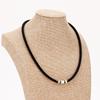 Double Gold Wheel Negative Ion Silicone Rope Between 18K Gold Stainless Steel Necklace Titanium Steel Jewelry Pendant