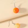 Fruit pendant earrings for women, fashionable and personalized creative colored orange earrings for Men's versatile earrings