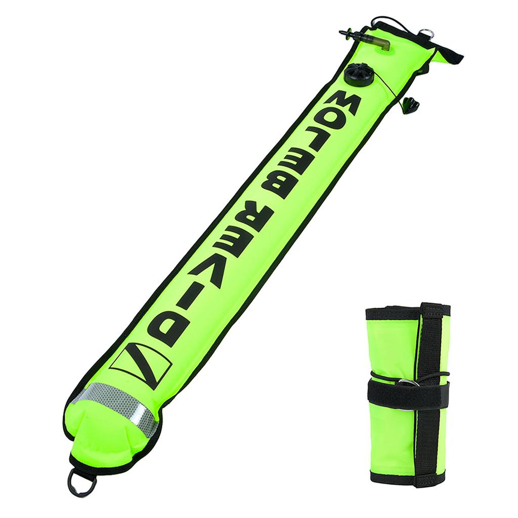 4FT High Visibility Inflatable Scuba Diving SMB Surface Signal Marker Buoy(Fluorescence Yellow)