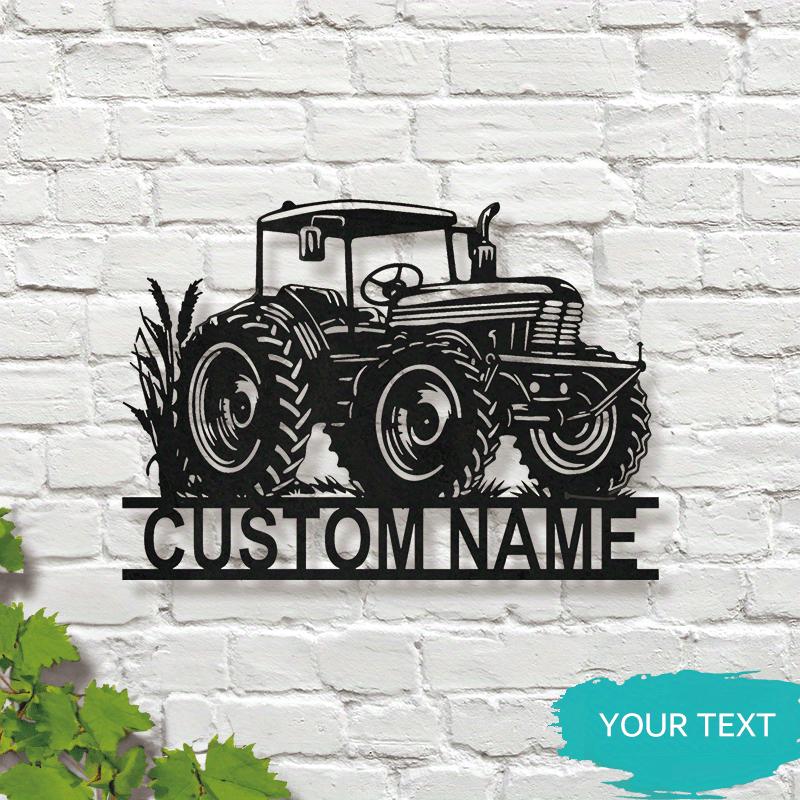 

Antique Tractor Metal Wall Sign, Customizable Rustic Decor for Farmers Indoor Room Gift