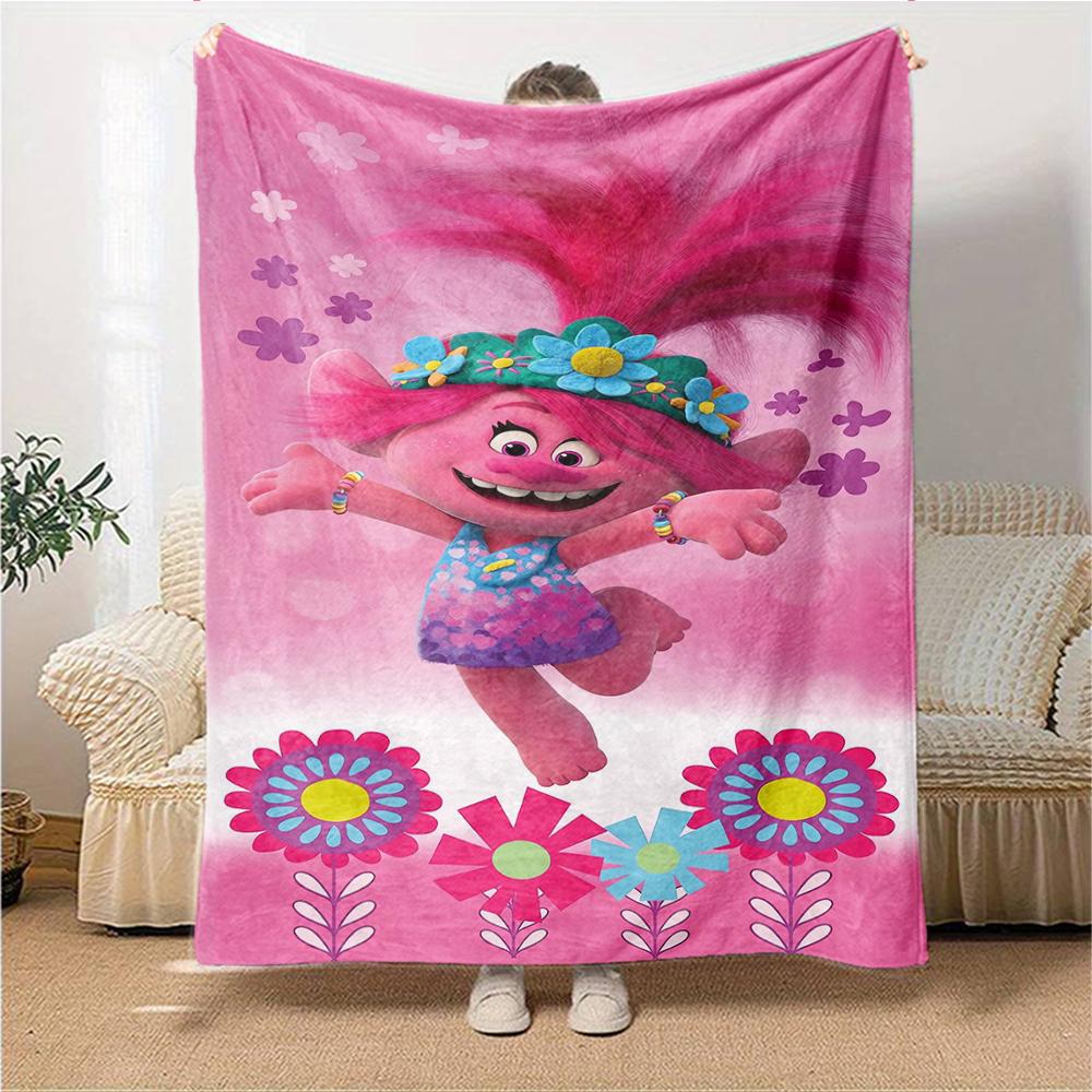1Pc Pink Hair Adventure Blanket For Couch Bed Plush Cozy Fuzzy Blanket Super Soft Warm Blankets For Fall And Winter 091849