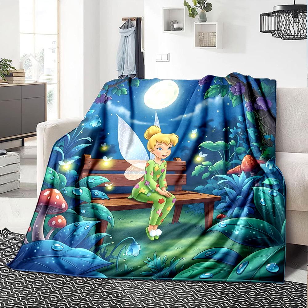 1pc Tinker Bells Fairy Adventure Flannel Blanket,Ultra Soft Warm Plush Throw for Home Bedroom Bed Sofa Cover Camping Picnic gift Y7242